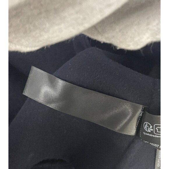 Massimo Dutti Womens Poncho Cape Navy Blue M Medium Button Wool 6412/732 NWOT - Picture 9 of 13